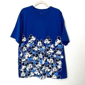 [Disney Parks] Blue 100% Cotton Mickey Mouse Crew Neck Short Sleeve T-Shirt 2XL